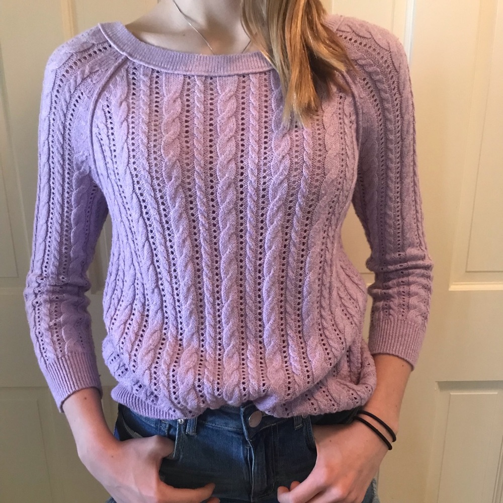 Lavender Cable Knit Sweater
